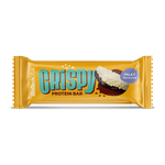 BioTechUSA Crispy Protein Bar – Knuspriger Proteinriegel mit Milchgeschmack, unten mit Kuvertüre aus Kakao überzogen, mit Milchprotein-Extrudat, Keksstücken, Zucker und Süßungsmitteln, glutenfrei.