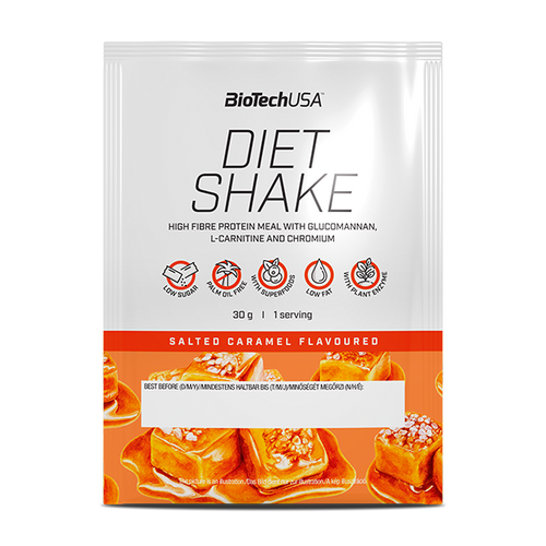 BioTechUSA Diet Shake ballaststoffreiches Eiweißgetränkepulver mit niedrigem Fettgehalt, mit Super-Lebensmitteln, frei von Palmöl.