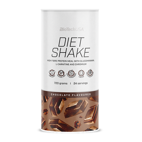 BioTechUSA Diet Shake ballaststoffreiches Eiweißgetränkepulver mit niedrigem Fettgehalt, mit Super-Lebensmitteln, frei von Palmöl.