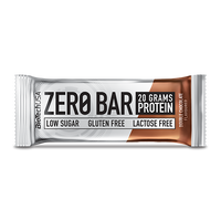 Zero Bar ist ein Proteinriegel mit hohem Proteingehalt und ohne Aspartam. Der Riegel ist laktose- und glutenfrei und enthält natürliche Süßungsmittel.
