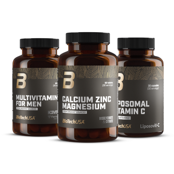 Multivitamin For Men + Calcium Zinc Magnesium + Liposomal Vitamin C from organic sources