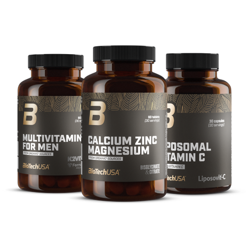 Multivitamin For Men + Calcium Zinc Magnesium + Liposomal Vitamin C from organic sources