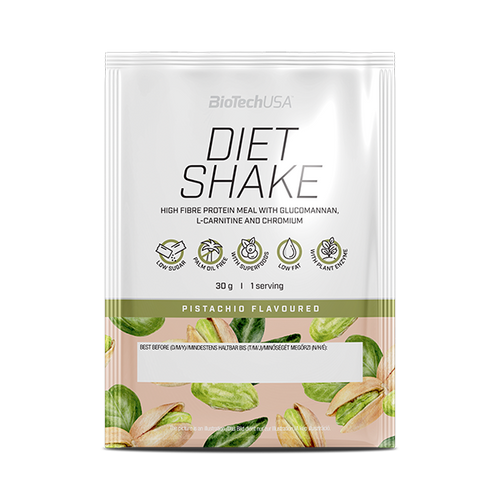 BioTechUSA Diet Shake ballaststoffreiches Eiweißgetränkepulver mit niedrigem Fettgehalt, mit Super-Lebensmitteln, frei von Palmöl.