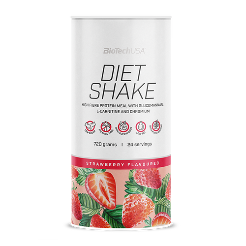 BioTechUSA Diet Shake ballaststoffreiches Eiweißgetränkepulver mit niedrigem Fettgehalt, mit Super-Lebensmitteln, frei von Palmöl.