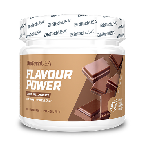 BioTechUSA Flavour Power ist ein in 5 verschiedenen Geschmacksrichtungen erhältliches Aromapulver, ohne Palmöl und Gluten.