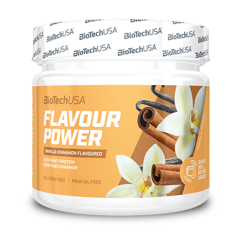 BioTechUSA Flavour Power ist ein in 5 verschiedenen Geschmacksrichtungen erhältliches Aromapulver, ohne Palmöl und Gluten.