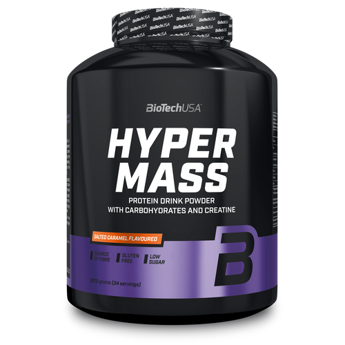 Hyper Mass ist eine Weight Gainer der Extraklasse! Dieser Massezuwachs-Drink enthält mit Kohlenhydraten, Proteinen und Kreatin alles, was man zum Muskelaufbau und für ein kraftvolles Training braucht.
