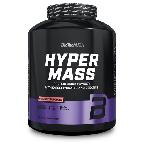 Hyper Mass ist eine Weight Gainer der Extraklasse! Dieser Massezuwachs-Drink enthält mit Kohlenhydraten, Proteinen und Kreatin alles, was man zum Muskelaufbau und für ein kraftvolles Training braucht.