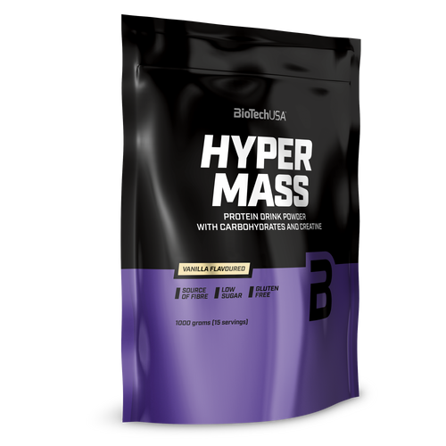 Hyper Mass ist eine Weight Gainer der Extraklasse! Dieser Massezuwachs-Drink enthält mit Kohlenhydraten, Proteinen und Kreatin alles, was man zum Muskelaufbau und für ein kraftvolles Training braucht.