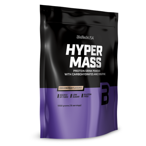Hyper Mass ist eine Weight Gainer der Extraklasse! Dieser Massezuwachs-Drink enthält mit Kohlenhydraten, Proteinen und Kreatin alles, was man zum Muskelaufbau und für ein kraftvolles Training braucht.
