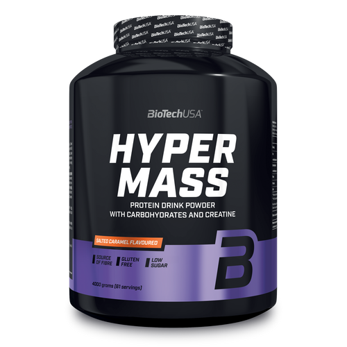 Hyper Mass ist eine Weight Gainer der Extraklasse! Dieser Massezuwachs-Drink enthält mit Kohlenhydraten, Proteinen und Kreatin alles, was man zum Muskelaufbau und für ein kraftvolles Training braucht.