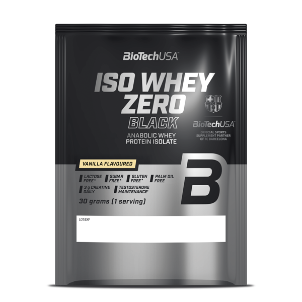 Iso Whey Zero Black Getränkepulver auf Basis von Molkeproteinisolat - 30 g