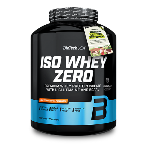 Premium Molkenprotein-Isolat Getränkepulver, mit reduziertem Laktosegehalt, zucker*- und glutenfrei**, mit zugesetzten BCAA und Glutamin Aminosäuren, Zucker und Süßstoff. 