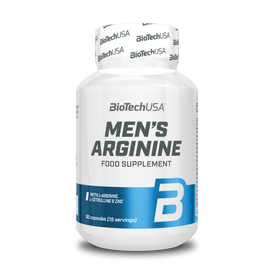 BioTechUSA Men's Arginine Nahrungsergänzungsmittelkapseln mit Arginin, Vitaminen, Mineralstoffen und pflanzlichen Wirkstoffen.