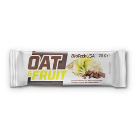 BioTechUSA Oat&Fruit ist ein vegetarischer Haferriegel mit Früchten, Ölsaaten und einem Überzug mit Schokolade- oder Joghurtgeschmack.