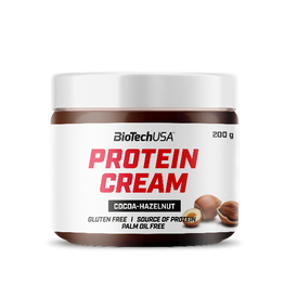 Protein Cream ist unser molkenproteinhaltiger Kakao-Haselnuss-Aufstrich. Wir haben einen Protein Aufrstrich geschaffen, der auch dabei gelichzeitig glutenfrei und palmölfrei ist!