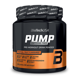 BioTechUSA Pump Caffeine Free koffeinfreies, aminosäurehaltiges Getränkepulver mit Mineralsalzen.