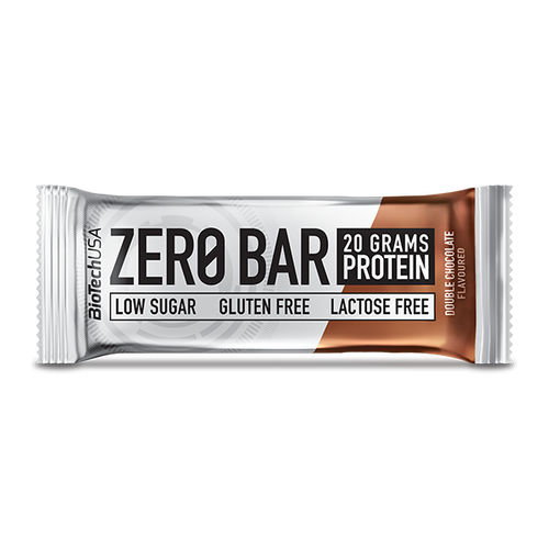 Zero Bar ist ein Proteinriegel mit hohem Proteingehalt und ohne Aspartam. Der Riegel ist laktose- und glutenfrei und enthält natürliche Süßungsmittel.