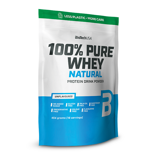 100% Pure Whey Natural Molkenprotein-Konzentrat Getränkepulver - 454 g